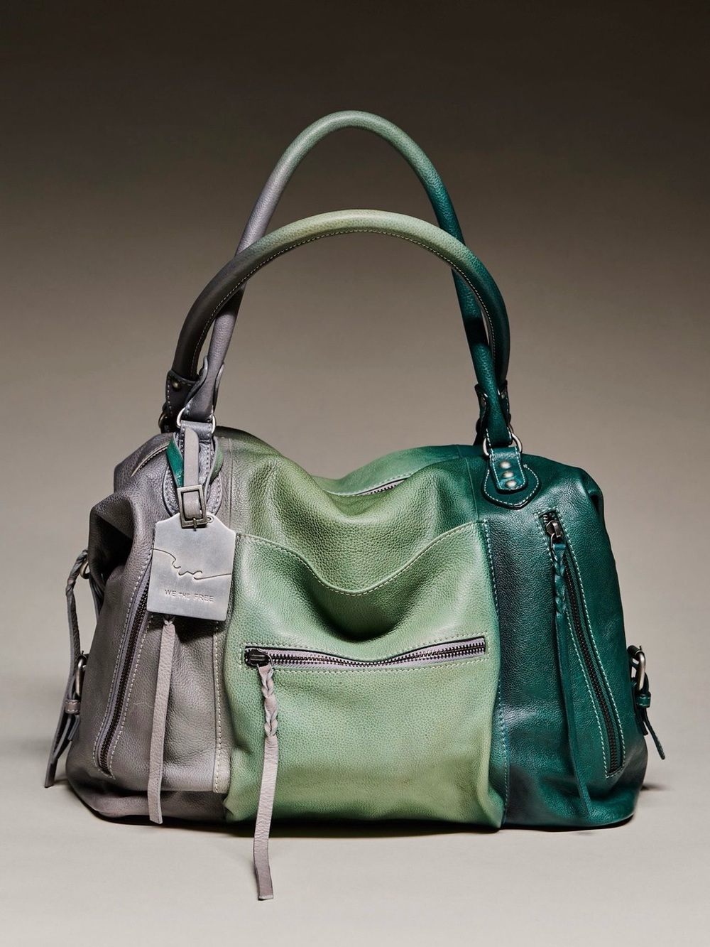 NEW Free People Emerson Tote Bag Ombré Green Limited Edition w/FP gift receipt 💚